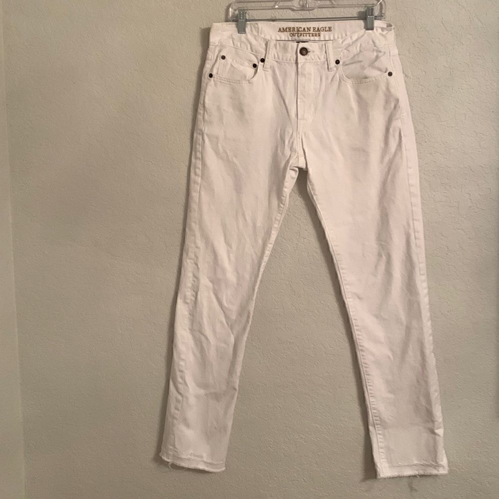 American Eagle Outfitters Core Flex Slim White Raw Hem Men’s Denim Size 32/34